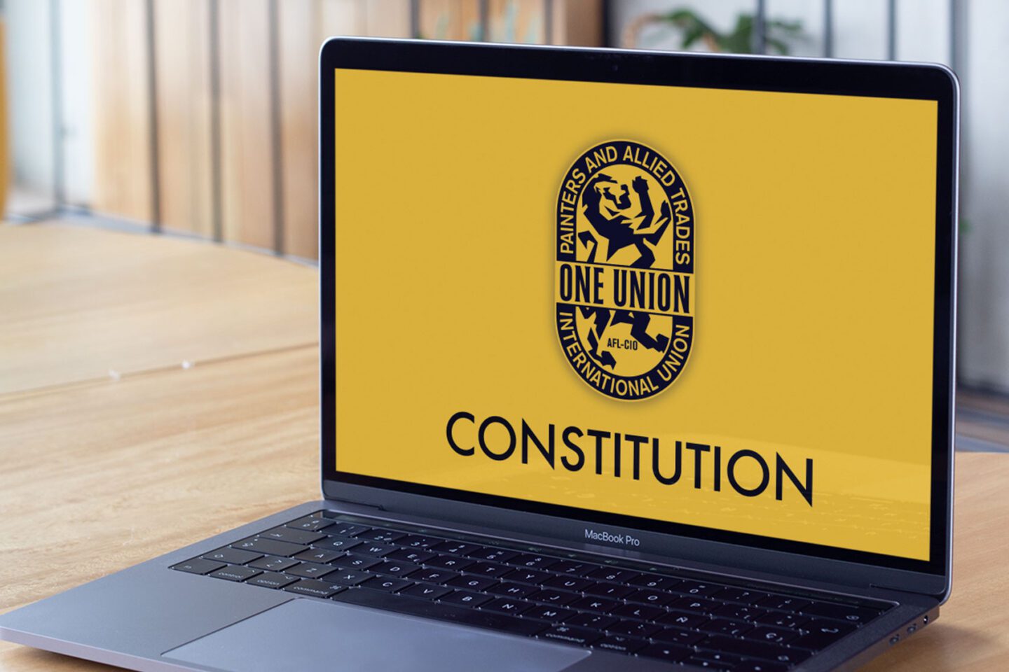 constitution on laptop